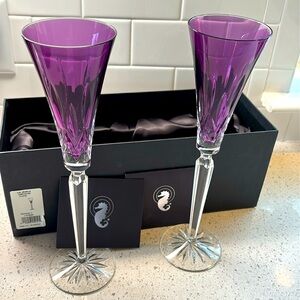 Waterford Crystal Amethyst Flute Glasses